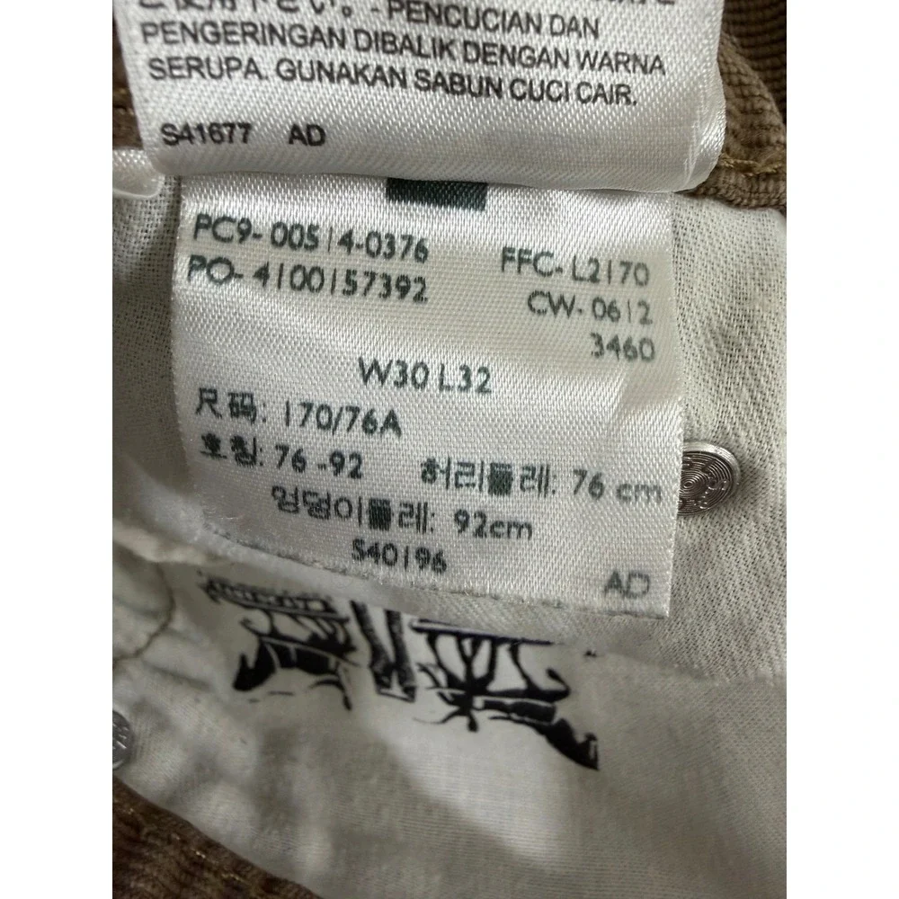 Levi's 514 Corduroy Pants Men's Size 30(34)x32‎ Brown good